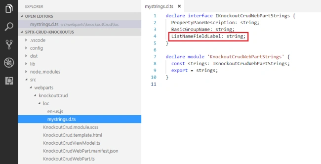 SharePoint Framework - CRUD operations using Knockout JS