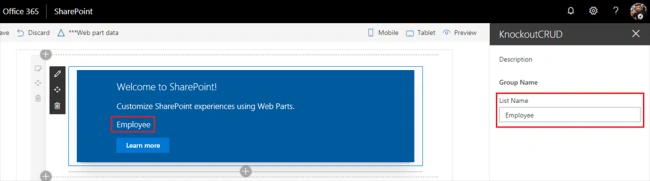 SharePoint Framework - CRUD operations using Knockout JS