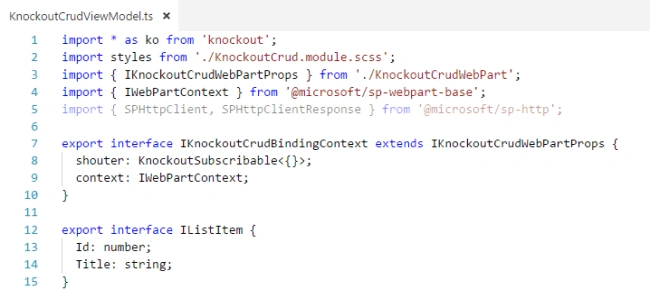 SharePoint Framework - CRUD operations using Knockout JS