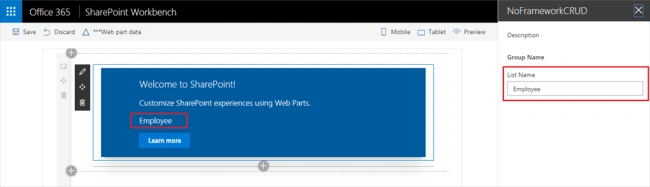 CRUD operations using No Framework
