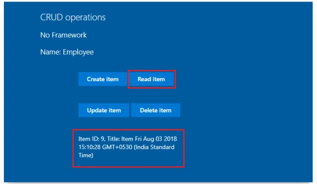CRUD operations using No Framework