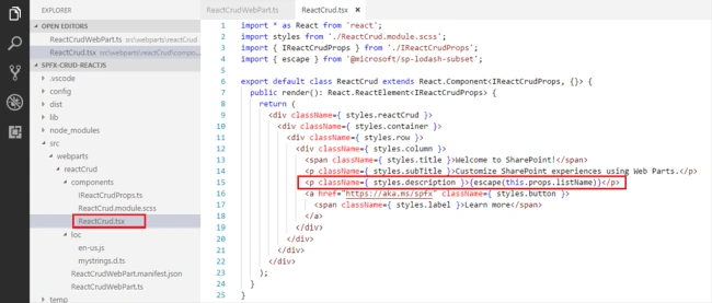 SharePoint Framework CRUD Operations Using ReactJS