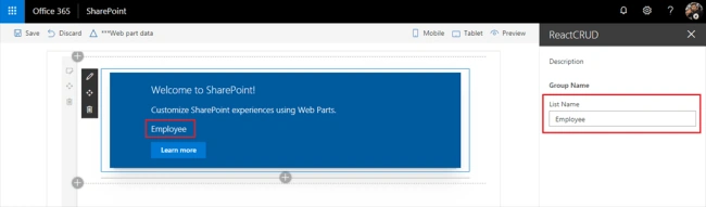SharePoint Framework CRUD Operations Using ReactJS