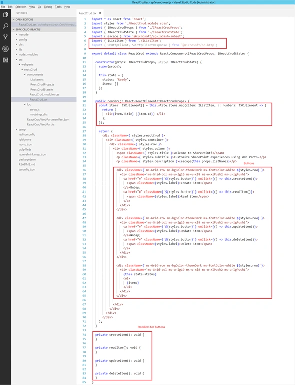 SharePoint Framework CRUD Operations Using ReactJS