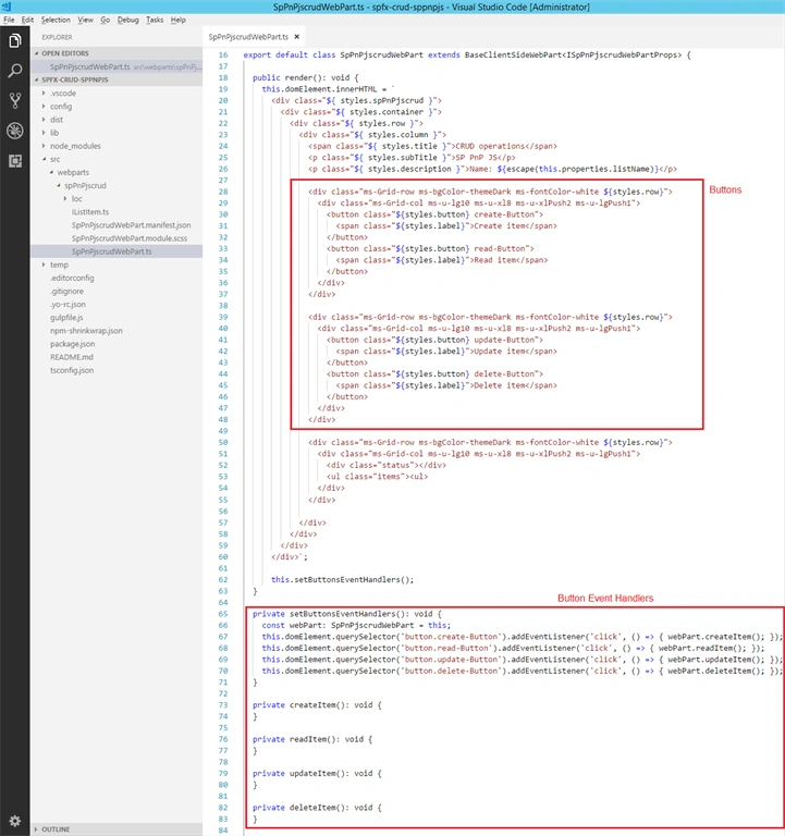 SharePoint Framework - CRUD operations using SP PNP JS