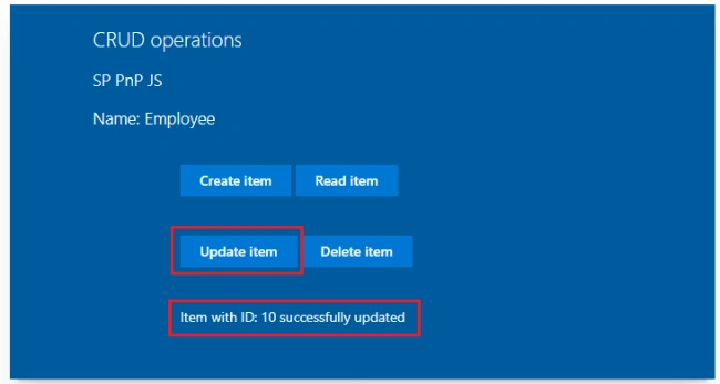 SharePoint Framework - CRUD operations using SP PNP JS