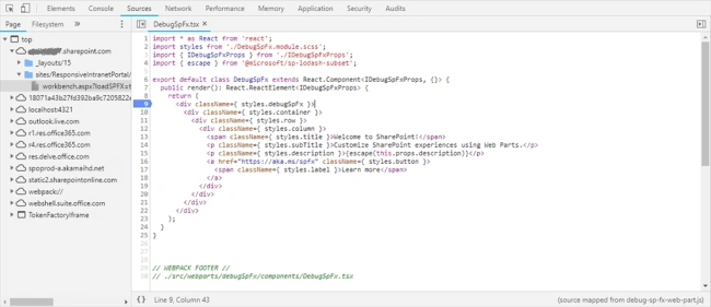 SharePoint Framework - Debugging SPFx Solutions