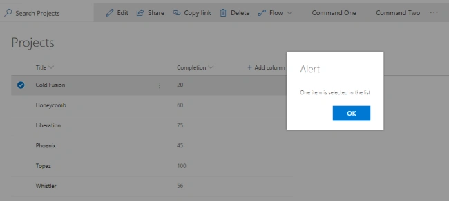 display an alert