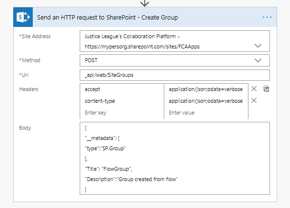 SharePoint Group Operations In Microsoft Flow
