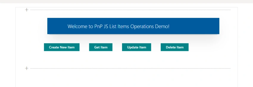 SharePoint ListItems CRUD Operations Demo Using PnP JS in React based SPFx Webpart