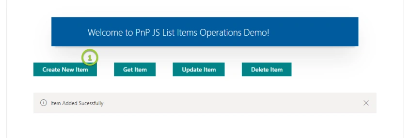 SharePoint ListItems CRUD Operations Demo Using PnP JS in React based SPFx Webpart