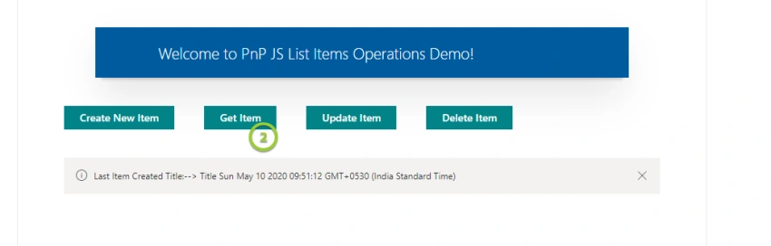 SharePoint ListItems CRUD Operations Demo Using PnP JS in React based SPFx Webpart