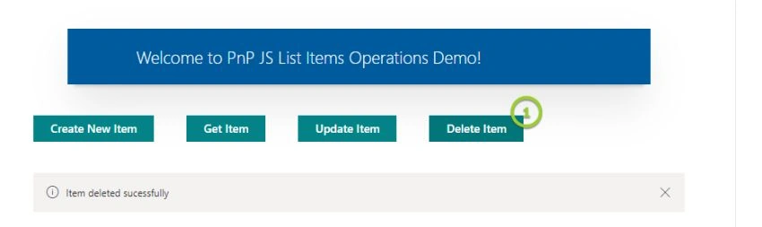 SharePoint ListItems CRUD Operations Demo Using PnP JS in React based SPFx Webpart