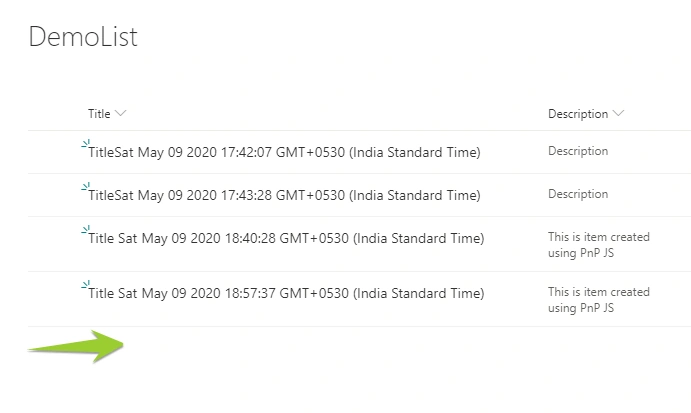 SharePoint ListItems CRUD Operations Demo Using PnP JS in React based SPFx Webpart