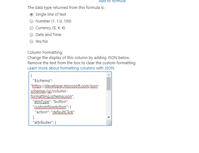 Add Custom Row actions in SharePoint list items with Column Formatting