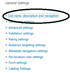 List Settings