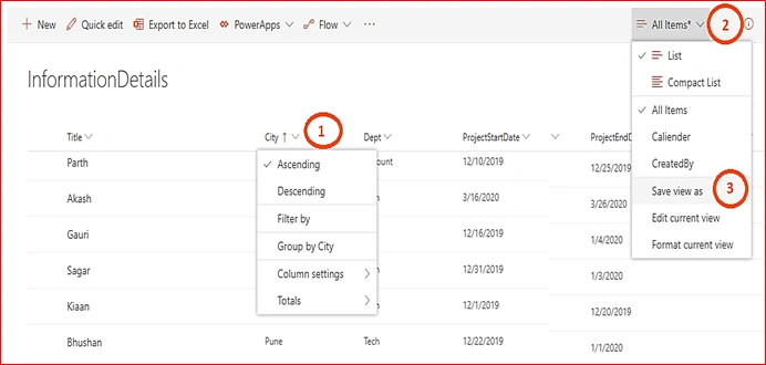 SharePoint Online - Create New List View Using New Modern Experience