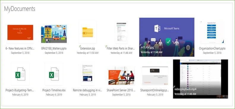SharePoint Online Modern Document Library View Formatting - Thumbnail Along With Extension Icon And Created By