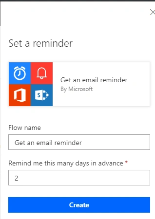 SharePoint Online "Set a Reminder" Feature