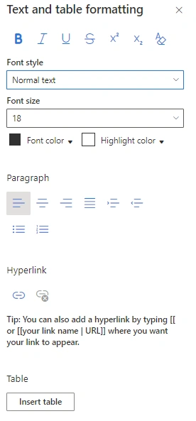 SharePoint Online Text Web Part