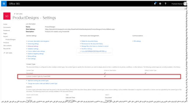 Working With List Content Types Using PowerShell