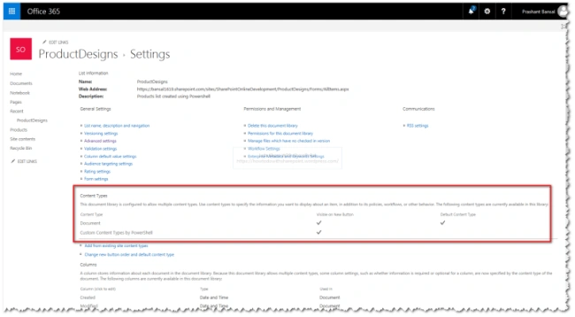 Working With List Content Types Using PowerShell