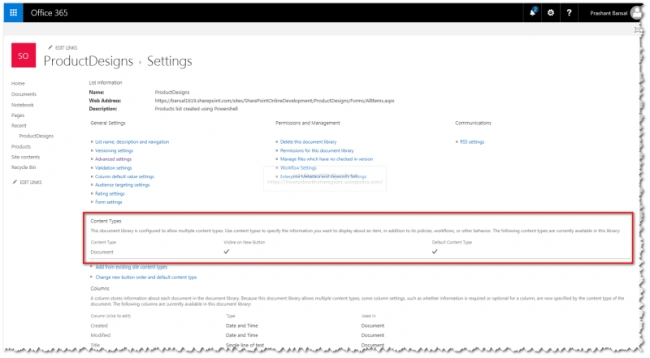 Working With List Content Types Using PowerShell