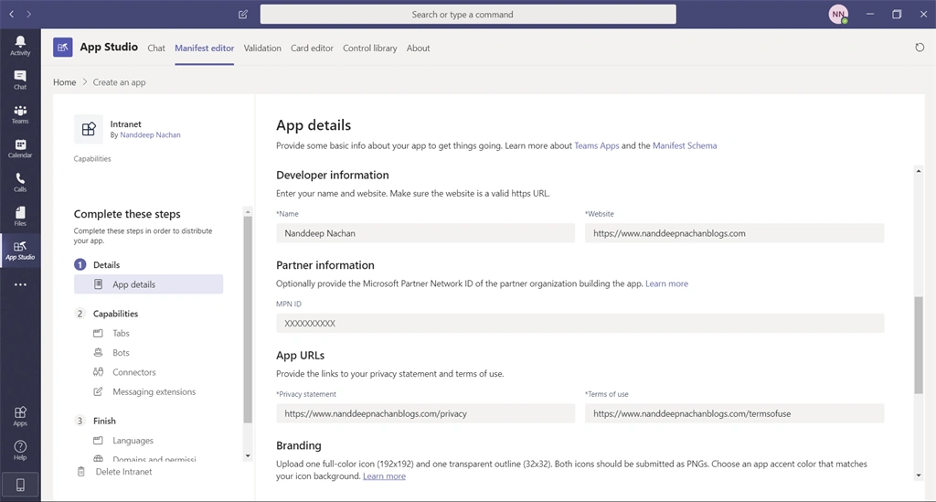 SharePoint Site As Static App In MS Teams