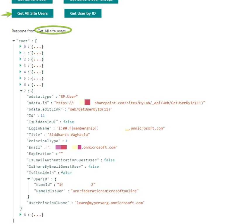 SharePoint User Operations Demo Using PnP JS In React Based SPFx Webpart
