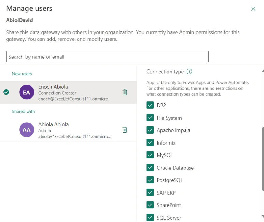 Manage users