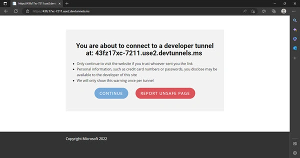 Sharing Web Apps Using Dev Tunnels In Visual Studio 2022