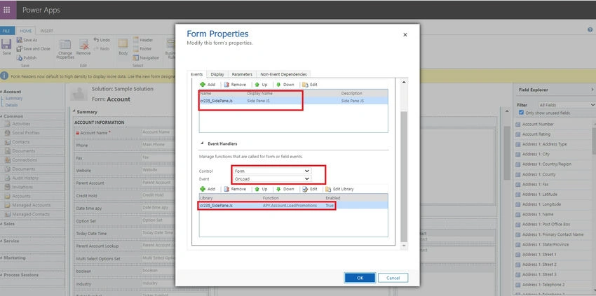 Form properties