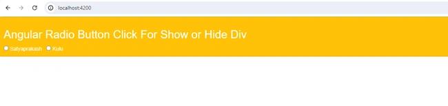 Show Hide Div on Click of Radio Button using Angular and Bootstrap