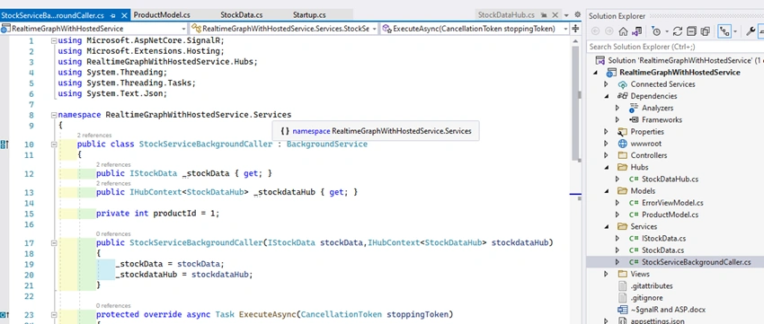Signal-R with ASP.Net Core Hosted Service .NET 5