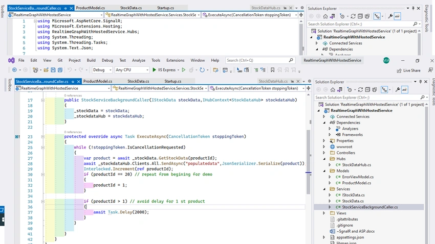 Signal-R with ASP.Net Core Hosted Service .NET 5