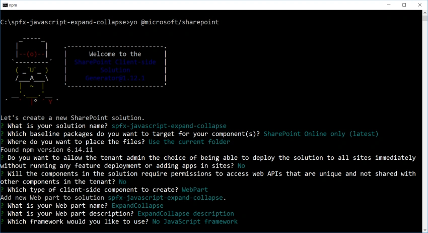 Simple Accordion for SPFx with JavaScript