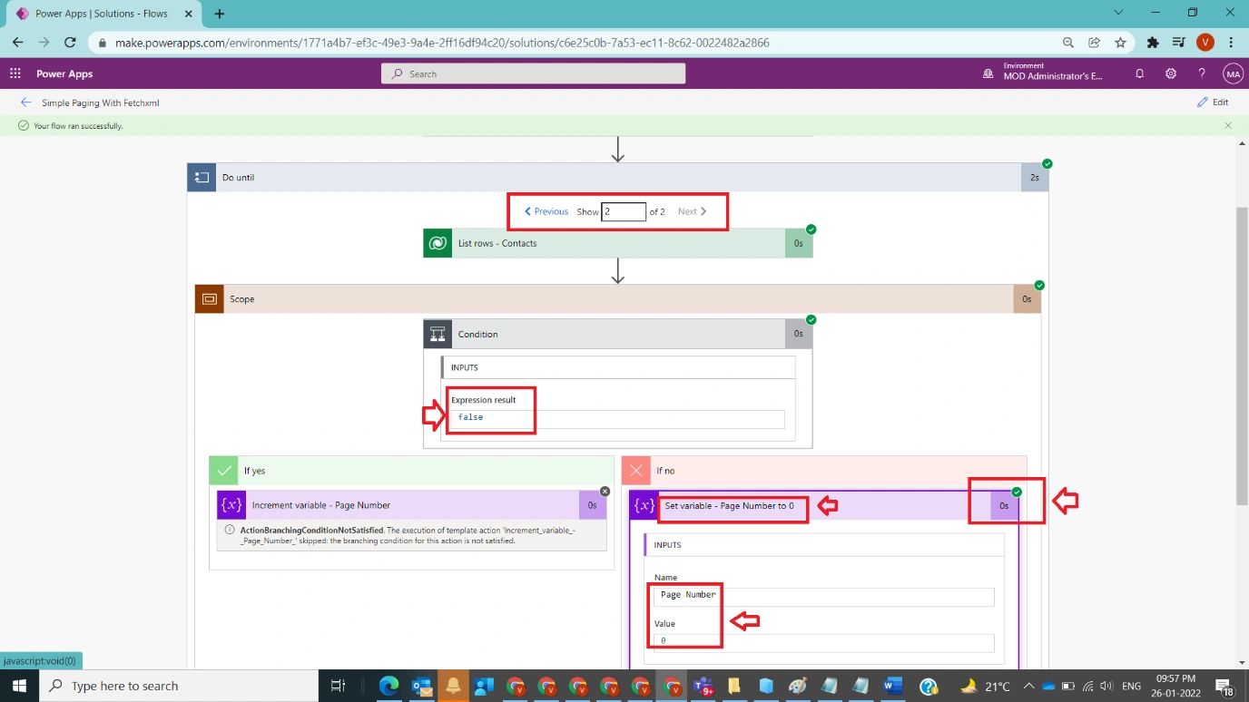Simple Paging With FetchXML on Lists in Power Automate Figure 8