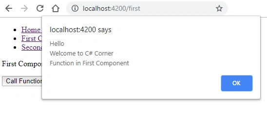 Simple Way To Execute A Function In A Component From Another Component