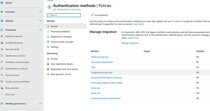 Authentication Methods Policies