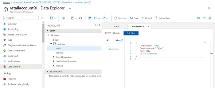  CRUD Operations using Azure Cosmos DB