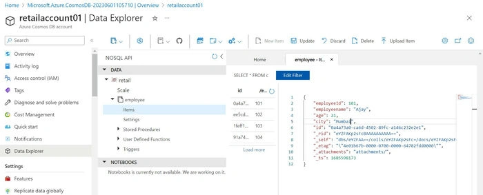  CRUD Operations using Azure Cosmos DB