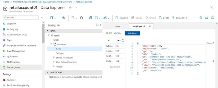  CRUD Operations using Azure Cosmos DB