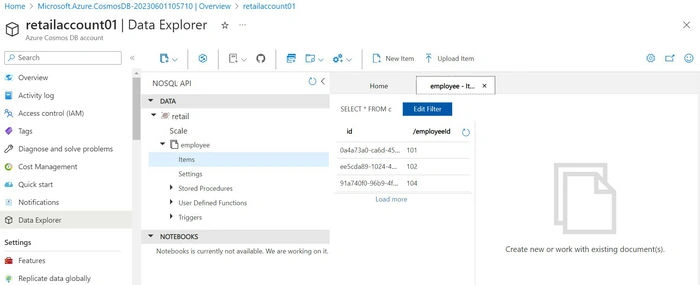  CRUD Operations using Azure Cosmos DB