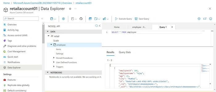  CRUD Operations using Azure Cosmos DB