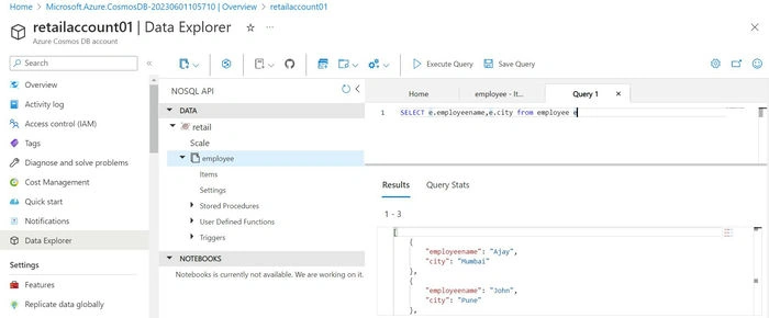  CRUD Operations using Azure Cosmos DB