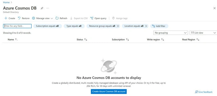  CRUD Operations using Azure Cosmos DB