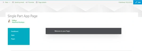 Single Part App Page in SharePoint Online