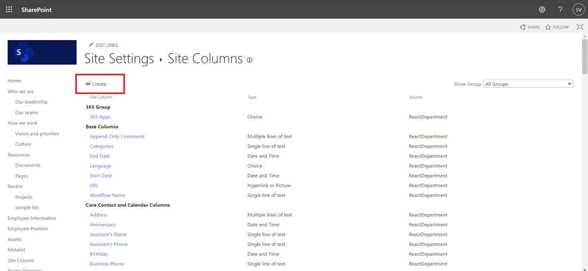 Site Column