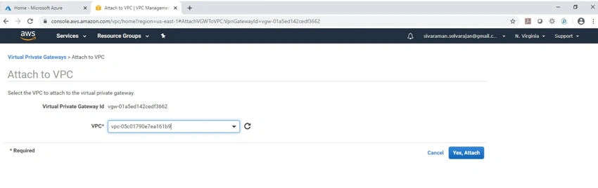 Attach VPC