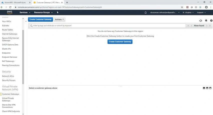Create customer gateway